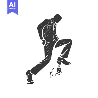Premium design asset: A businessman stepping on a lit match, causing it to sputter and creat