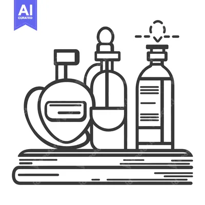 Three glass bottles with different shapes and a book beneath them