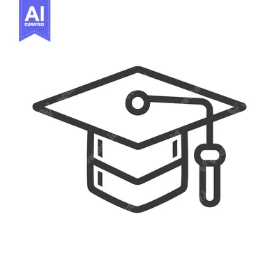 A simple graphic illustration of a graduation cap symbol