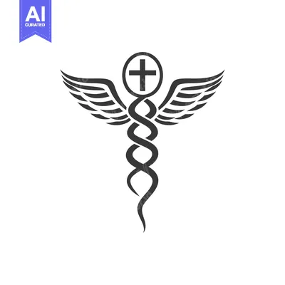 Popular premium asset: A Caduceus with Wings and a Cross Inside a Circle