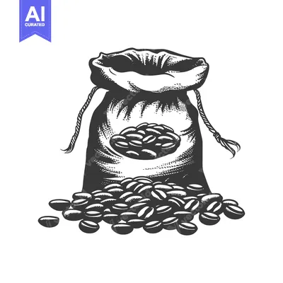 A Canvas Bag Filled with Coffee Beans Spilled Out