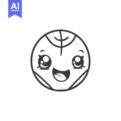 A Cartoon Basketball with a Smiling Face