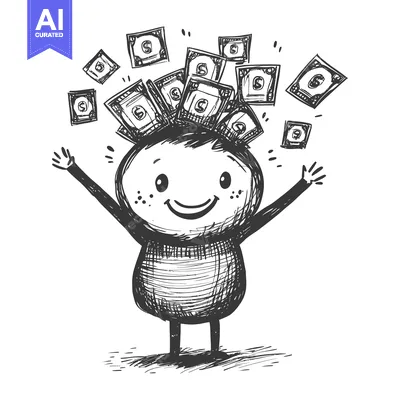 Popular premium asset: A Cartoon Character Surrounded By Falling Money Bills
