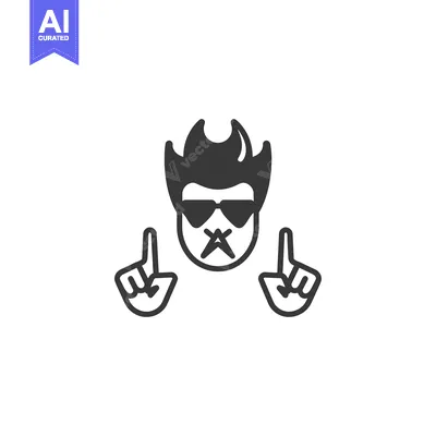 Aset premium populer: A cartoon character wearing sunglasses, a hat, and tape over his mouth