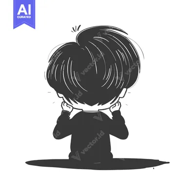 Premium design asset: A Cartoon Depiction of a Person Covering Their Ears