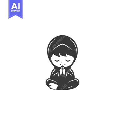 A Cartoon Girl Sitting In Meditation With Her Eyes Closed