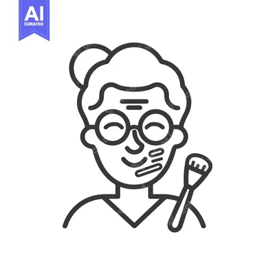 Aset desain premium: A Cartoon Illustration of a Person Applying Makeup