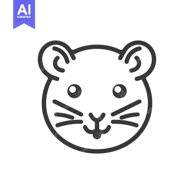 Popular premium asset: A Cartoon Line Drawing of a Hamster Face