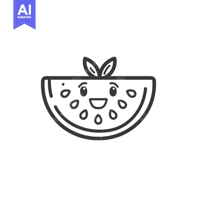 Popular premium asset: A Cartoon Watermelon Slice with a Smiling Face and Seeds