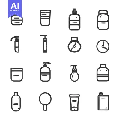 Popular premium asset: An assortment of illustrated containers and household items in gray sc