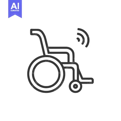 Aset premium populer: Smart Wheelchair Icon: Connected Mobility and Accessibility Technology