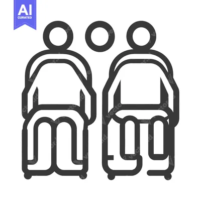 Aset desain premium: Two seated figures with a central floating circular object