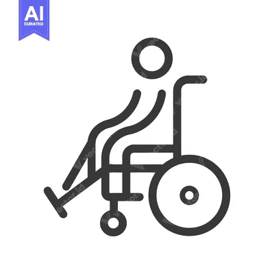 Person Sitting in a Wheelchair in Simple Black Illustration