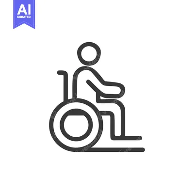 Premium design asset: Minimalist Wheelchair Icon: Accessibility Symbol in Bold Line Art