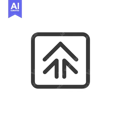 Aset desain premium: Upward Arrow Icon in Rounded Square Frame, Minimalist Design
