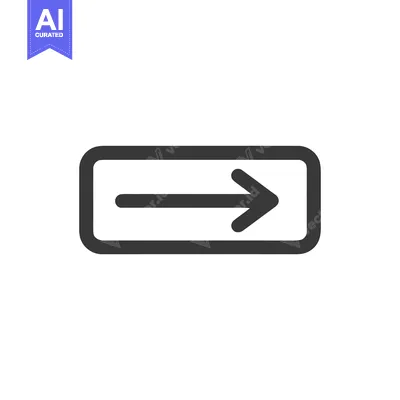 Aset desain premium: Simple Right Arrow Icon in Rounded Rectangle, Dark Gray on White Backg