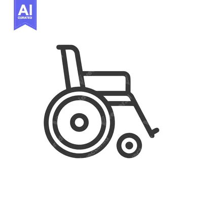 Aset desain premium: Minimalist Wheelchair Icon: Accessibility Symbol in Bold Outline Style