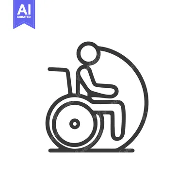 Aset desain premium: Minimalist Wheelchair Icon: Accessibility Symbol in Bold Line Art