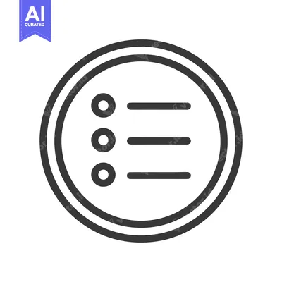 Minimalist Menu Icon: Circular Design with List and Dots in Dark Gray