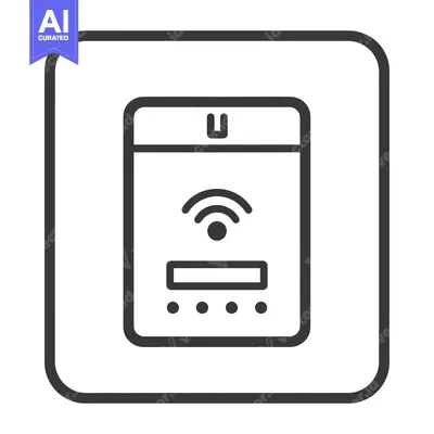 An illustrated outline of a wireless network signal device