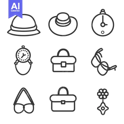 Aset premium populer: Various Icons Representing Accessories And Fashion Essentials Beautifu