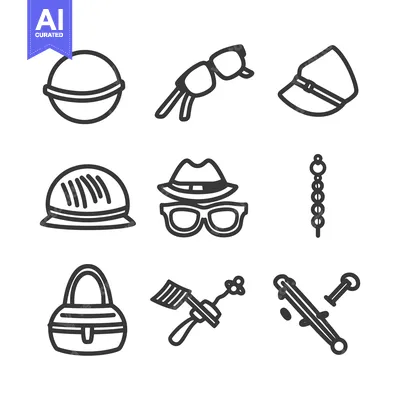 Popular premium asset: Monochrome Illustrations Depicting Fashion Accessories and Items of In