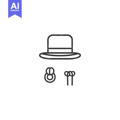 Popular premium asset: A black hat and some decorative objects on white background