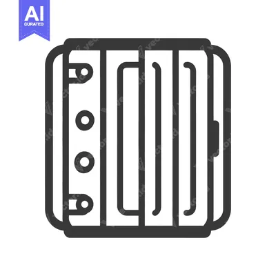 Popular premium asset: Illustration depicting a detailed simplified icon of a musical accordi