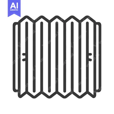 Aset premium populer: A simple outlined depiction of a radiator for heating