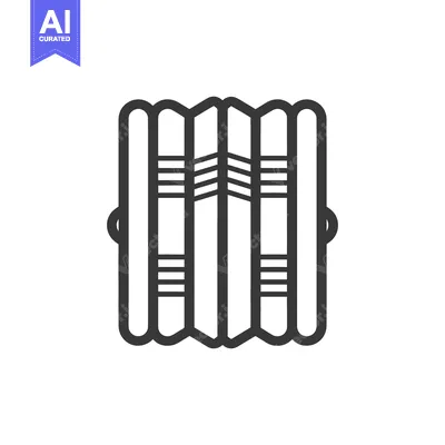 Aset desain premium: Simplified illustration depicting a black and white stylized musical i