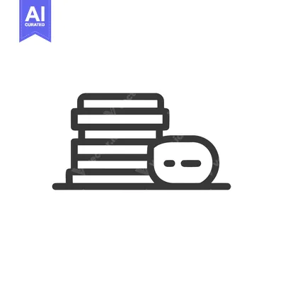Aset desain premium: Stack of Coins with Speech Bubble Icon, Minimalist Black and White Des