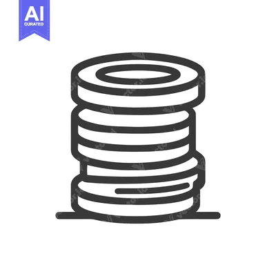 Popular premium asset: Stack of Coins Icon: Minimalist Line Art Illustration