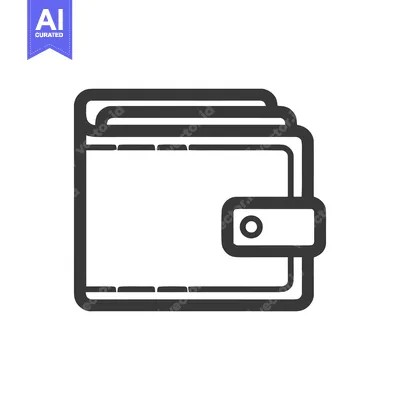 Aset premium populer: Minimalist Wallet Icon: Clean Lines, Modern Design, Financial Symbolis