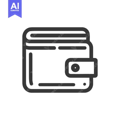 Aset premium populer: Minimalist Wallet Icon: Clean, Modern Design for Finance and Transacti