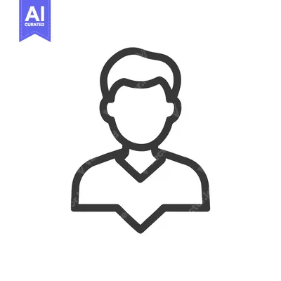 Aset premium populer: Minimalist Person Icon: Faceless Figure with V-Neck Shirt in Bold Outl