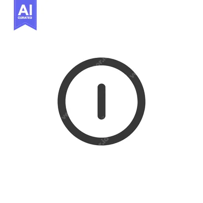 Aset premium populer: Minimalist Power Button Icon: Simple Dark Gray Symbol on White Backgro