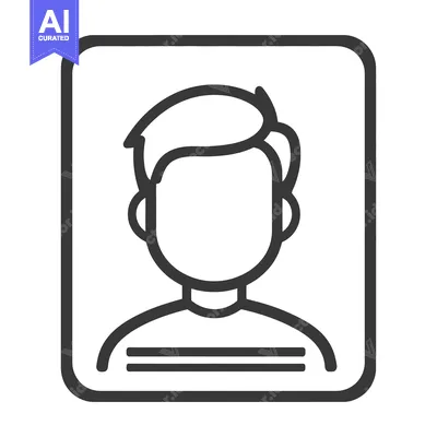 Aset premium populer: A simple icon depicting a faceless person inside a rectangle