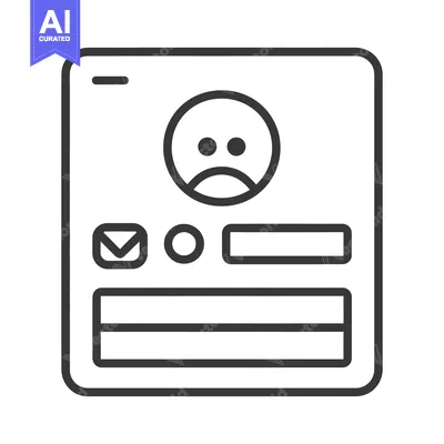 A graphical user interface with a sad face icon on the screen