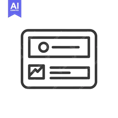 Aset premium populer: Simple user interface graphic with icons and a rectangular display