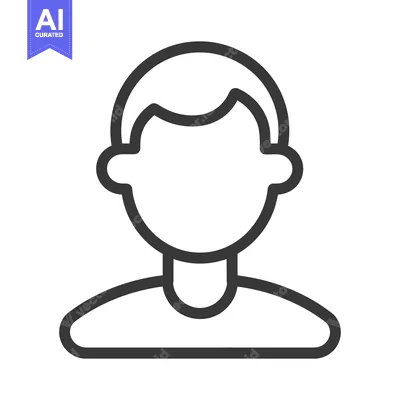 Aset premium populer: A simple outline drawing depicting a human individual profile