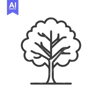 Premium design asset: Minimalist Tree Icon: Simple Outline Design on White Background