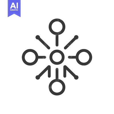 Aset premium populer: A central circle connected to five other circles by lines