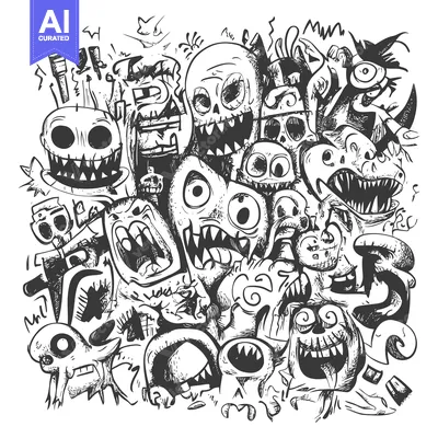Popular premium asset: A chaotic group of cartoon monsters with various expressions and featu