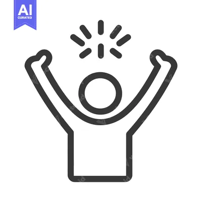 A simple line art representation of human happiness and success