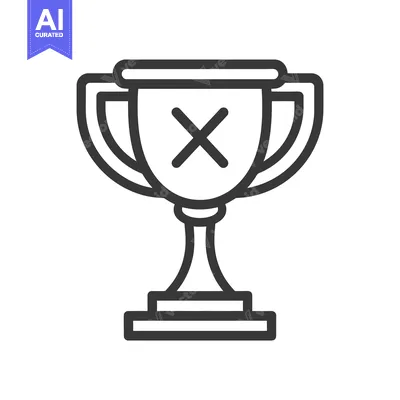 Aset premium populer: An illustrated image of a trophy with a cross mark