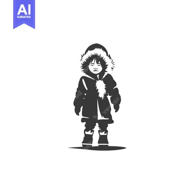 Aset premium populer: A child wearing a winter coat and hat with fur trim