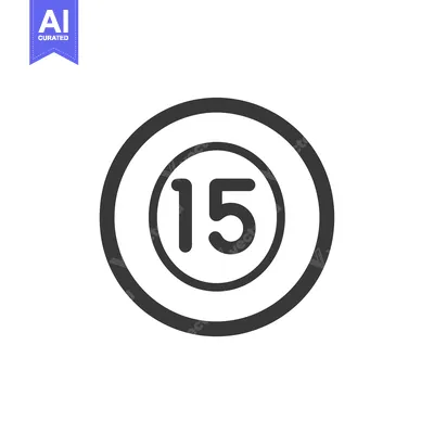 Aset desain premium: A Circular Icon with the Number 15 Inside