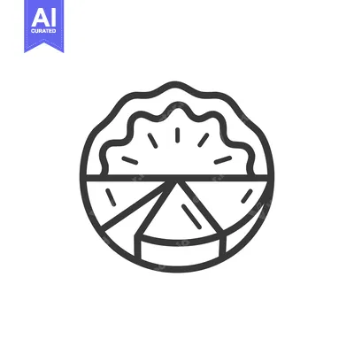 Aset premium populer: A Circular Line Drawing of a Pie Cut into Six Slices
