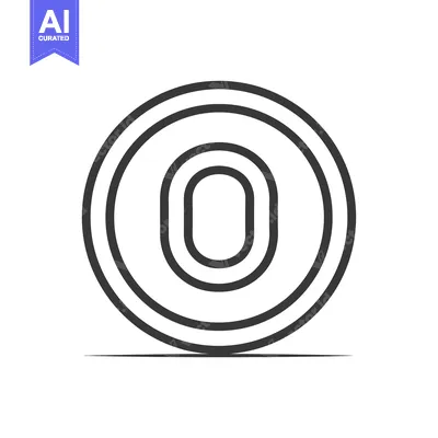 Aset desain premium: A Circular Shape with Concentric Rings and a Letter "O" in the Center
