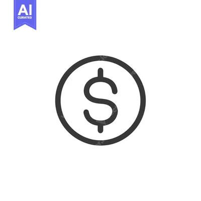 Aset desain premium: A circular symbol containing a stylized dollar sign